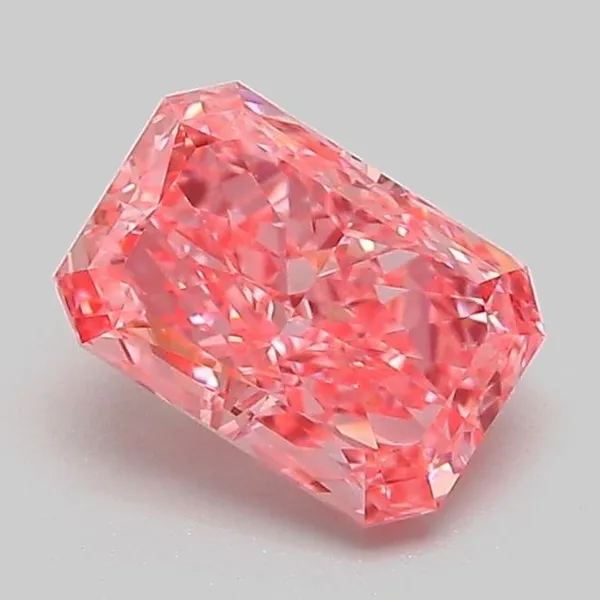 1.09ct RADIANT Fancy Vivid Pink VS1 Coloured Lab diamond
