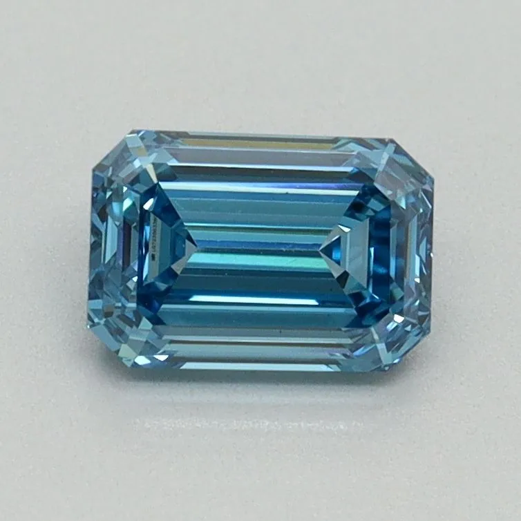 1.01ct EMERALD Fancy Vivid Blue VS1 Coloured Lab diamond