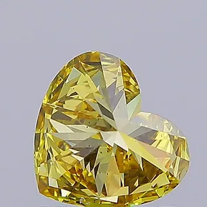 1.04ct HEART Fancy Intense Yellow SI1 Coloured Lab diamond