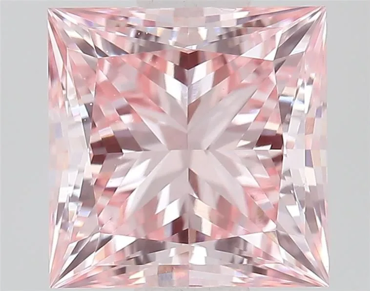 1.05ct PRINCESS Fancy Vivid Pink VVS2 Coloured Lab diamond