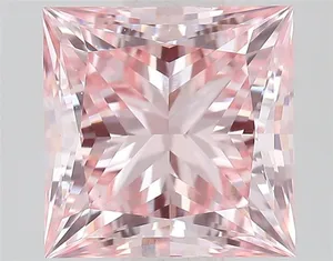 1.05ct PRINCESS Fancy Vivid Pink VVS2 Coloured Lab diamond