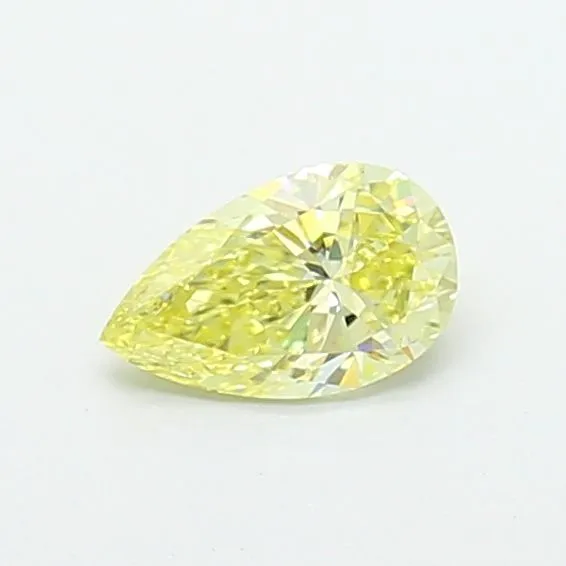 0.61ct PEAR Fancy Intense Yellow VVS2 Coloured Lab diamond