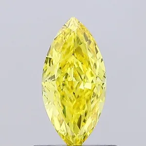 0.67ct MARQUISE Fancy Vivid Yellow VS1 Coloured Lab diamond