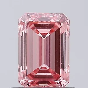 0.74ct EMERALD Fancy Vivid Pink VS1 Coloured Lab diamond