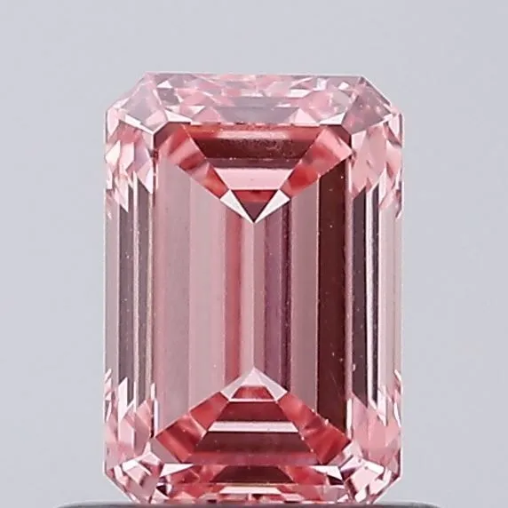 0.74ct EMERALD Fancy Vivid Pink VS1 Coloured Lab diamond