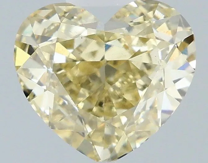 1.59ct HEART Fancy Light Yellow VS2 Coloured Lab diamond