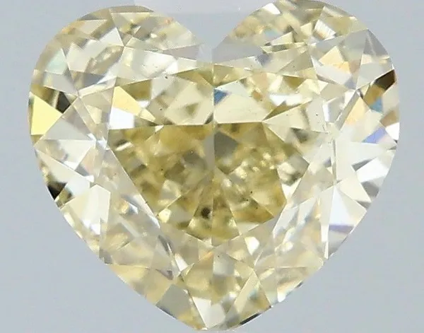 1.59ct HEART Fancy Light Yellow VS2 Coloured Lab diamond