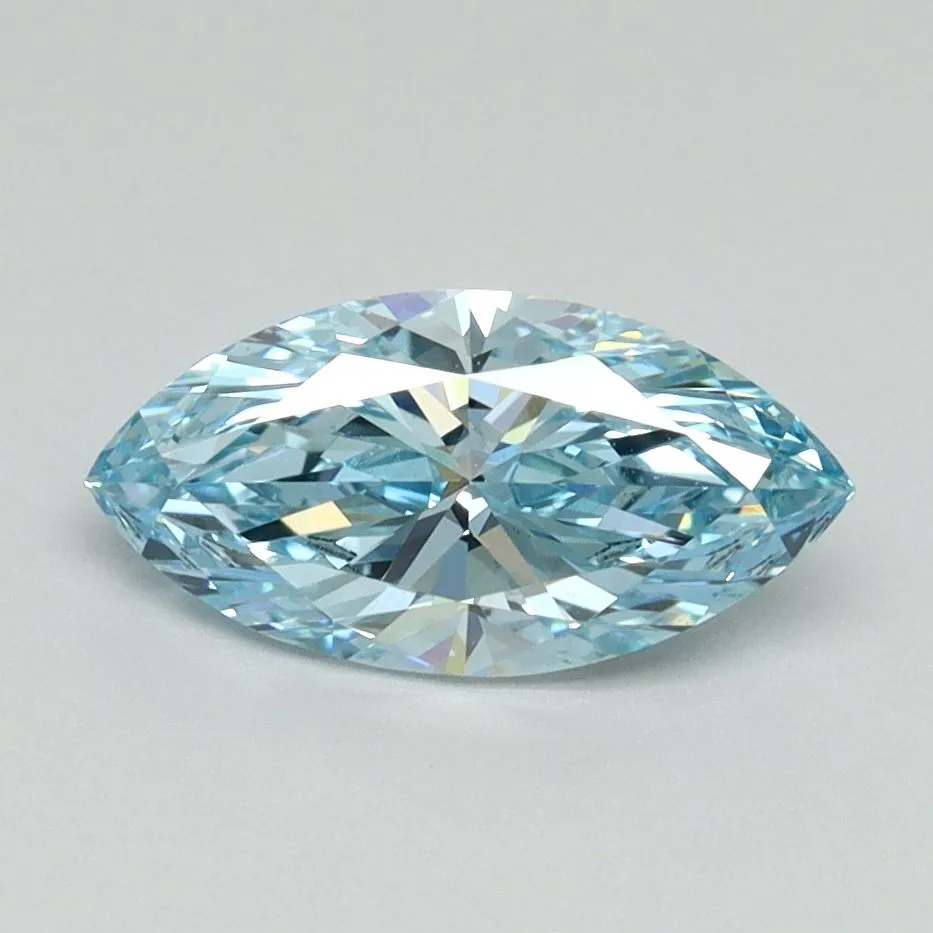 1.03ct MARQUISE Fancy Vivid Blue VS1 Coloured Lab diamond