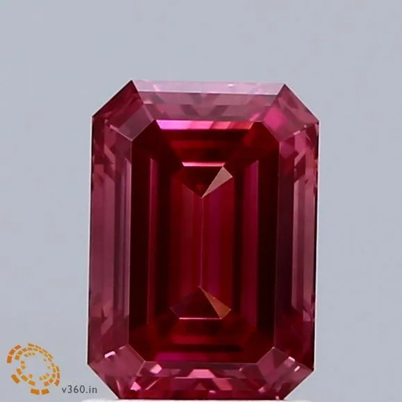 1.4ct EMERALD Fancy Deep Pink VS2 Coloured Lab diamond