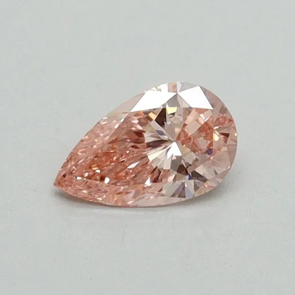 0.3ct PEAR Fancy Vivid Pink VVS2 Coloured Lab diamond