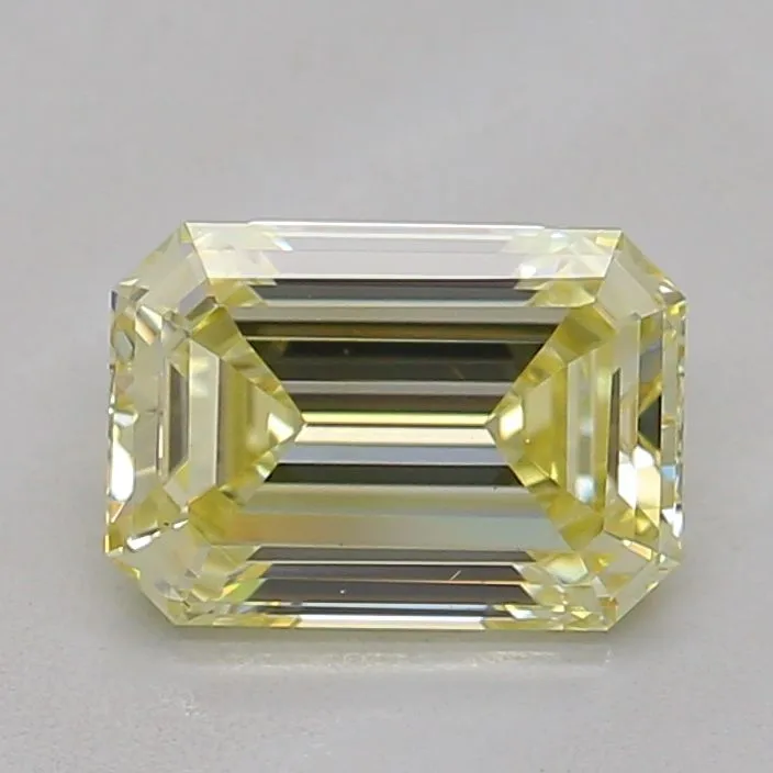 0.89ct EMERALD Fancy Light Yellow VS1 Coloured Lab diamond