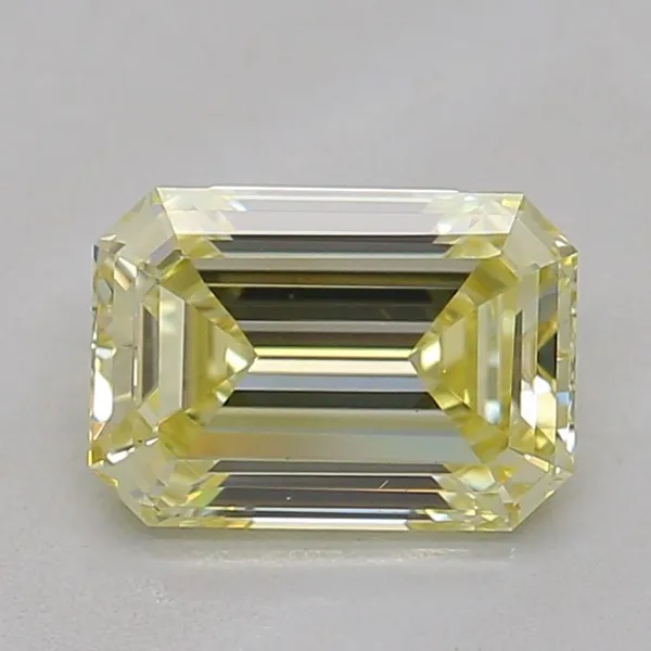 0.89ct EMERALD Fancy Light Yellow VS1 Coloured Lab diamond