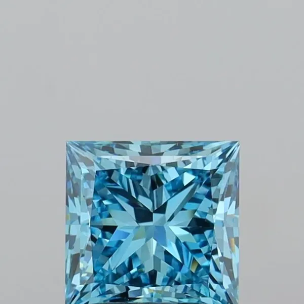 1.7ct PRINCESS Fancy Vivid Blue VVS2 Coloured Lab diamond