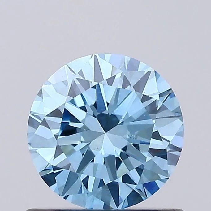 0.75ct ROUND Fancy Vivid Blue VVS2 Coloured Lab diamond