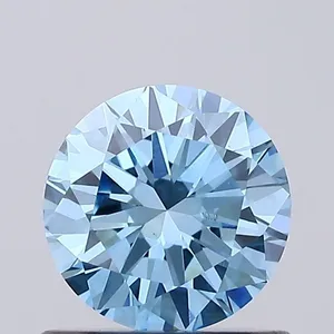 0.75ct ROUND Fancy Vivid Blue VVS2 Coloured Lab diamond