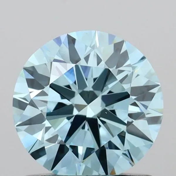 0.95ct ROUND Fancy Vivid Blue VS1 Coloured Lab diamond