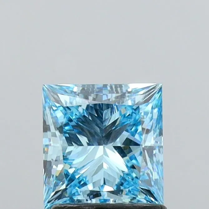 1.45ct PRINCESS Fancy Vivid Blue VS1 Coloured Lab diamond