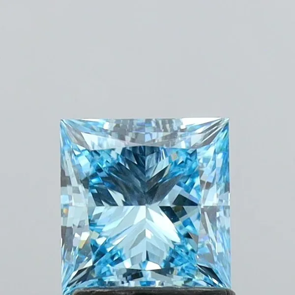 1.45ct PRINCESS Fancy Vivid Blue VS1 Coloured Lab diamond