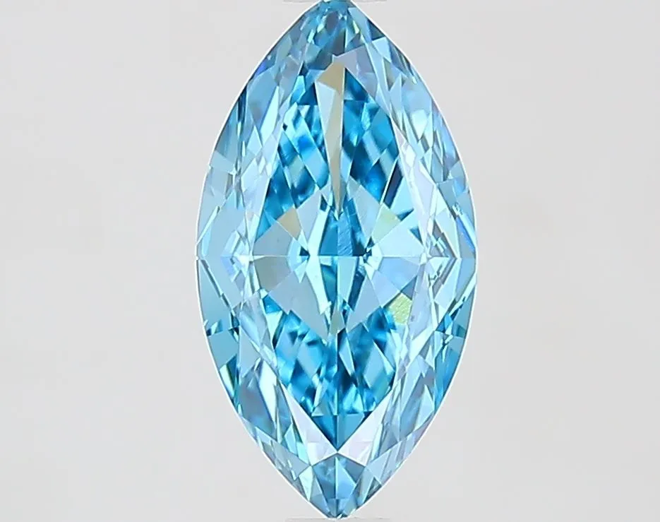 1.72ct MARQUISE Fancy Vivid Blue VVS2 Coloured Lab diamond