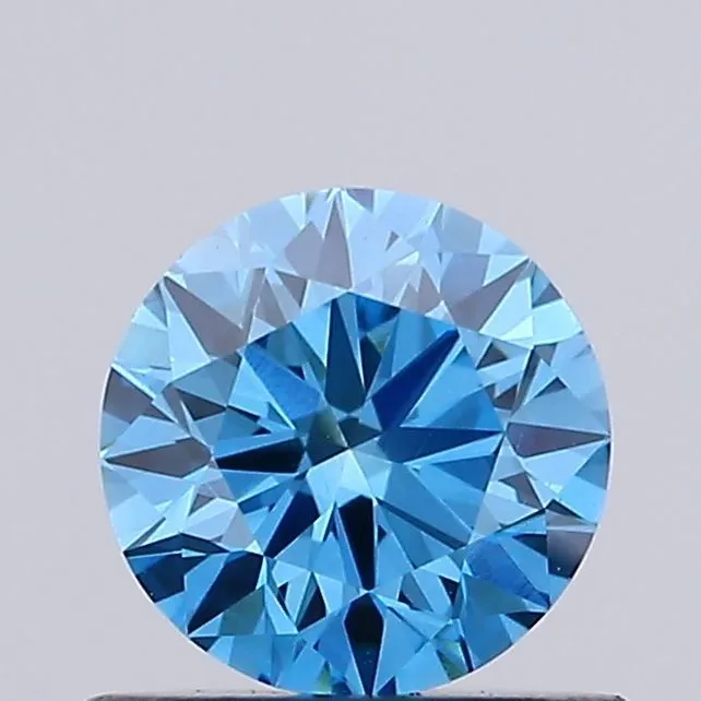 0.64ct ROUND Fancy Vivid Blue VS1 Coloured Lab diamond