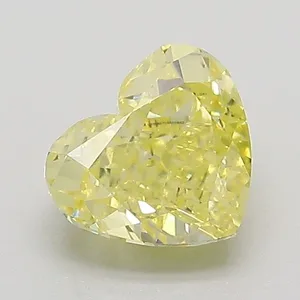 1.22ct HEART Fancy Yellow VS1 Coloured Lab diamond