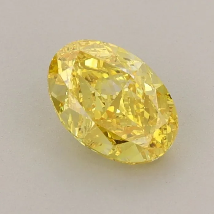 0.86ct OVAL Fancy Vivid Yellow VS1 Coloured Lab diamond