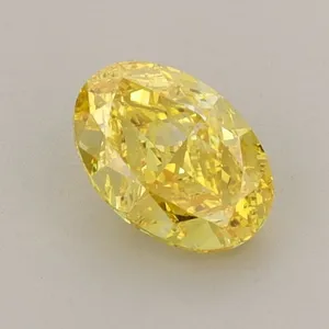 0.86ct OVAL Fancy Vivid Yellow VS1 Coloured Lab diamond