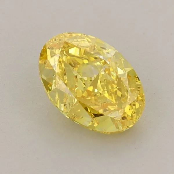 0.86ct OVAL Fancy Vivid Yellow VS1 Coloured Lab diamond