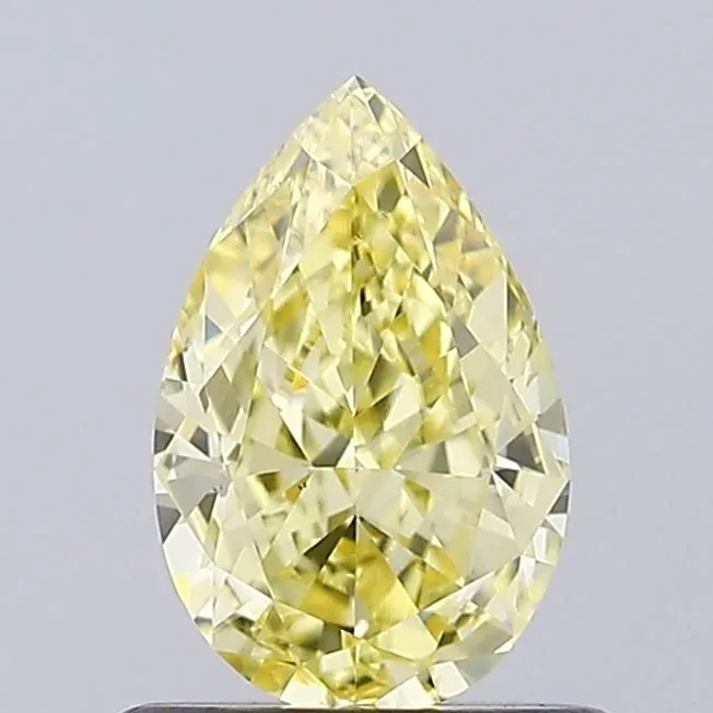 0.89ct PEAR Fancy Intense Yellow VS1 Coloured Lab diamond