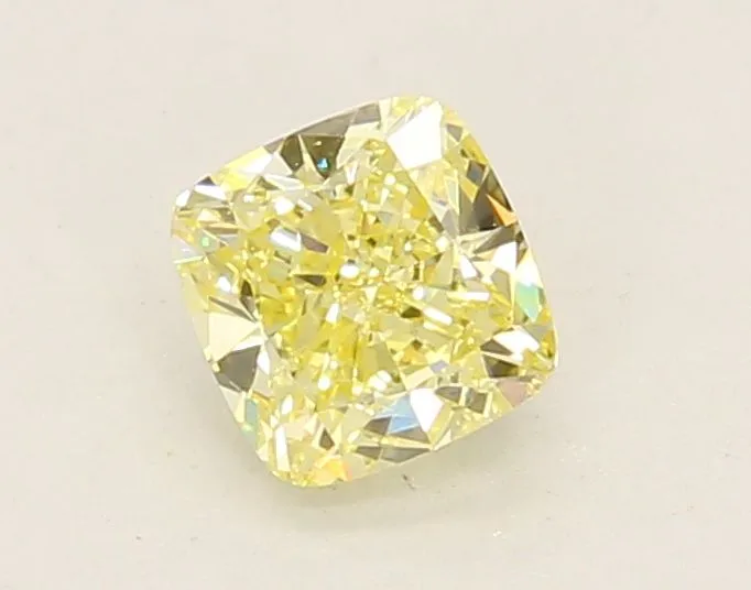 0.69ct CUSHION Fancy Yellow VS1 Coloured Lab diamond