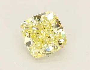 0.69ct CUSHION Fancy Yellow VS1 Coloured Lab diamond