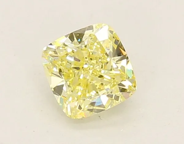 0.69ct CUSHION Fancy Yellow VS1 Coloured Lab diamond