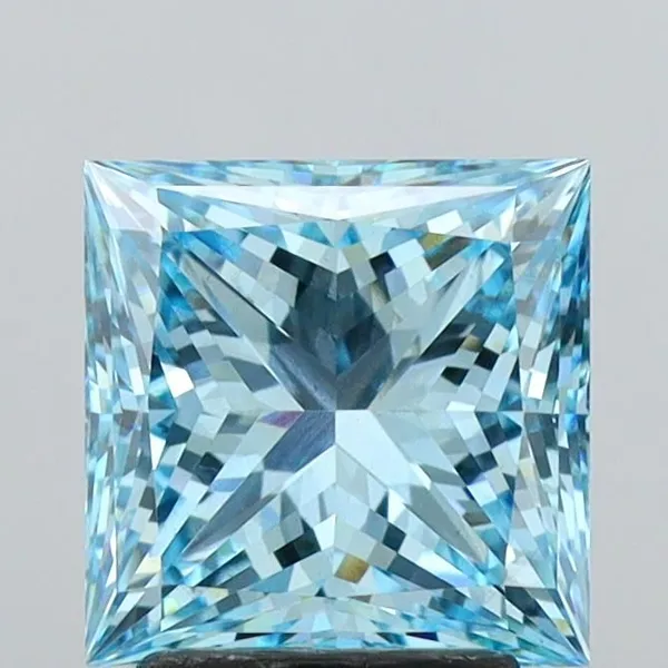 2.93ct PRINCESS Fancy Vivid Blue VS1 Coloured Lab diamond