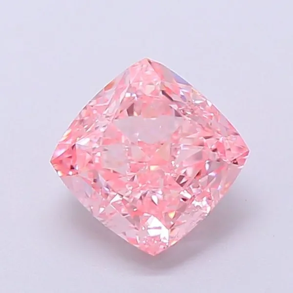1.04ct CUSHION Fancy Vivid Pink VVS1 Coloured Lab diamond