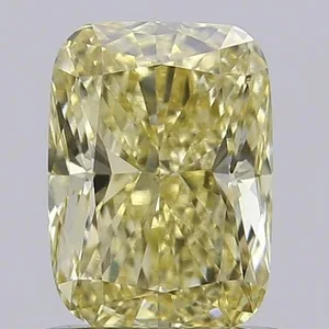 0.91ct CUSHION Fancy Intense Yellow VVS2 Coloured Lab diamond