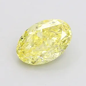 1.01ct OVAL Fancy Intense Yellow VS2 Coloured Lab diamond