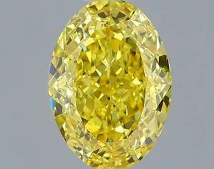 1.08ct OVAL Fancy Vivid Yellow VVS1 Coloured Lab diamond