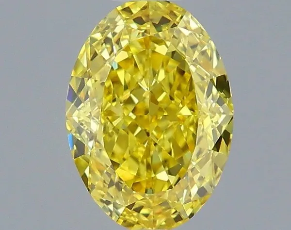 1.08ct OVAL Fancy Vivid Yellow VVS1 Coloured Lab diamond
