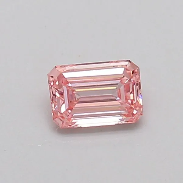 0.31ct EMERALD Fancy Intense Pink VS2 Coloured Lab diamond