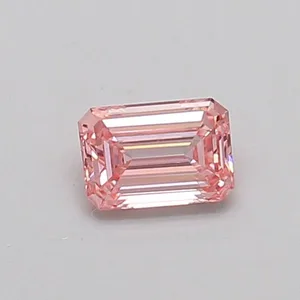 0.31ct EMERALD Fancy Intense Pink VS2 Coloured Lab diamond