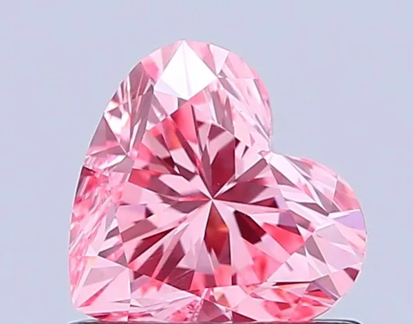 0.79ct HEART Fancy Vivid Pink VS1 Coloured Lab diamond
