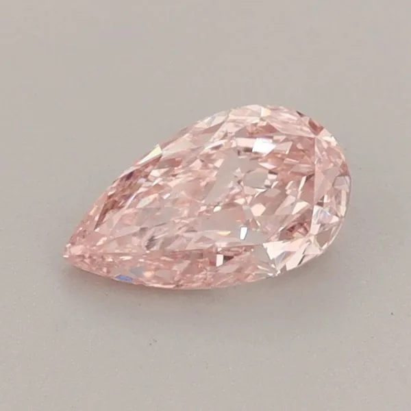 0.46ct PEAR Fancy Vivid Pink VVS2 Coloured Lab diamond