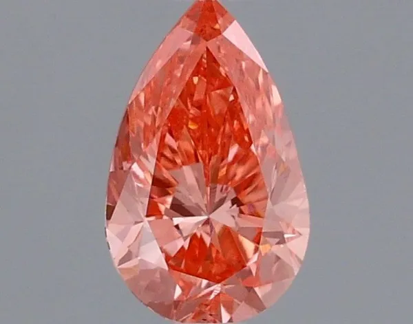 0.42ct PEAR Fancy Vivid Pink VS1 Coloured Lab diamond