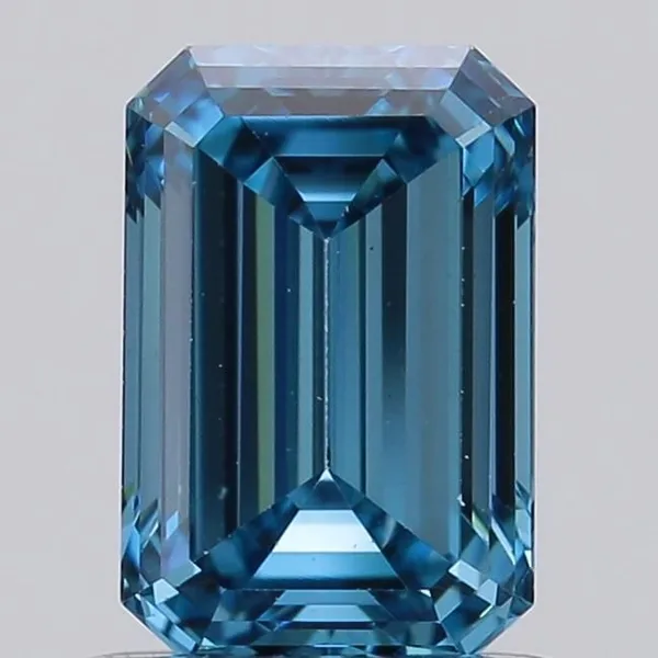 0.94ct EMERALD Fancy Vivid Blue VS1 Coloured Lab diamond