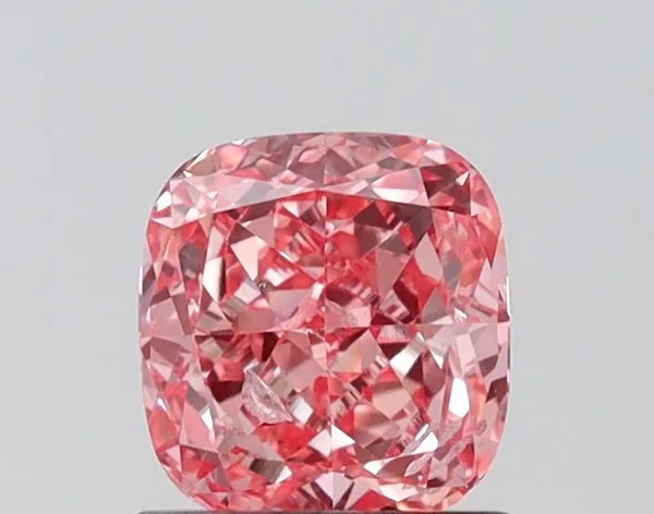 1.01ct CUSHION Fancy Vivid Pink SI2 Coloured Lab diamond