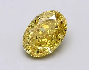 1.01ct OVAL Fancy Vivid Yellow VS1 Coloured Lab diamond