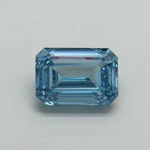 1.04ct EMERALD Fancy Vivid Blue VVS2 Coloured Lab diamond