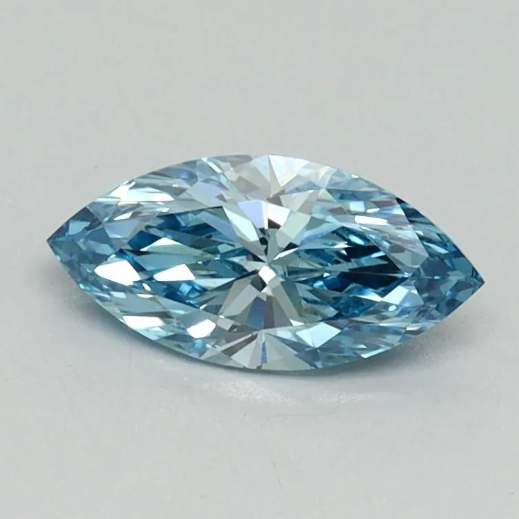 0.57ct MARQUISE Fancy Vivid Blue VS1 Coloured Lab diamond
