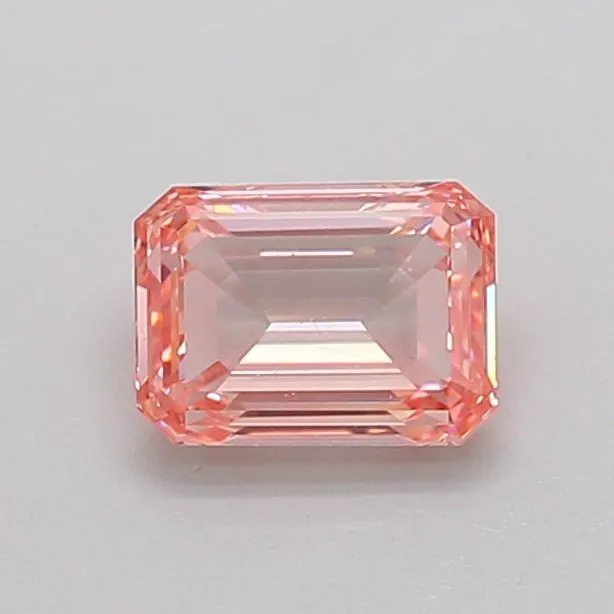 0.71ct EMERALD Fancy Intense Pink VS2 Coloured Lab diamond