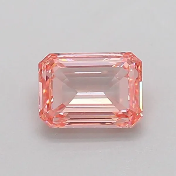 0.71ct EMERALD Fancy Intense Pink VS2 Coloured Lab diamond
